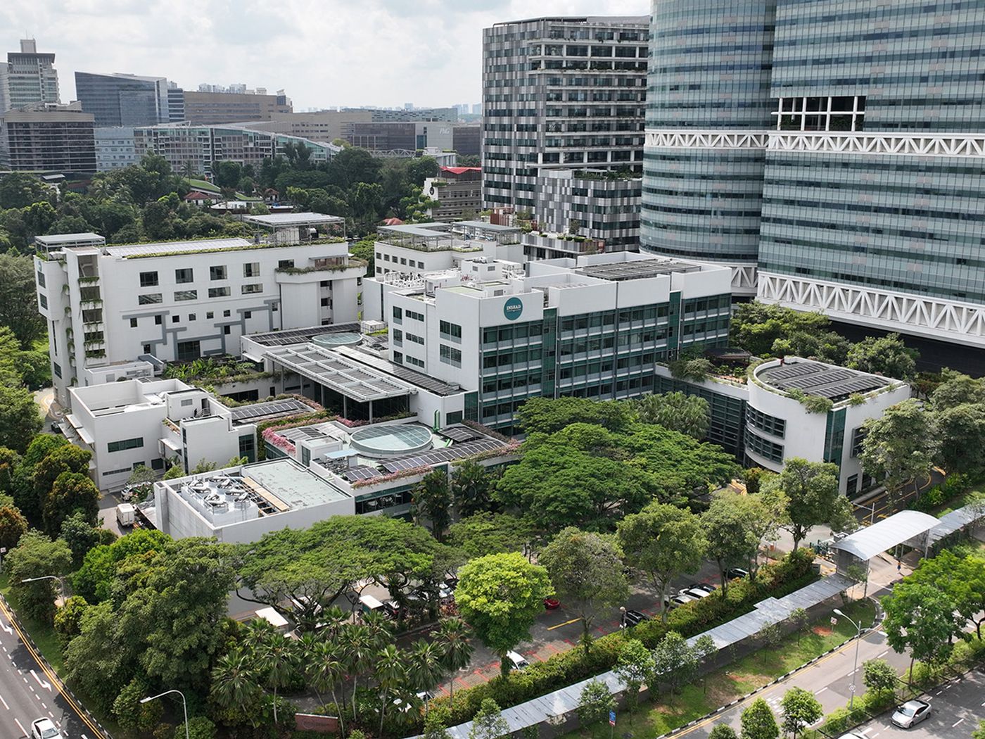 Vue aérienne du campus INSEAD Asia, Singapour