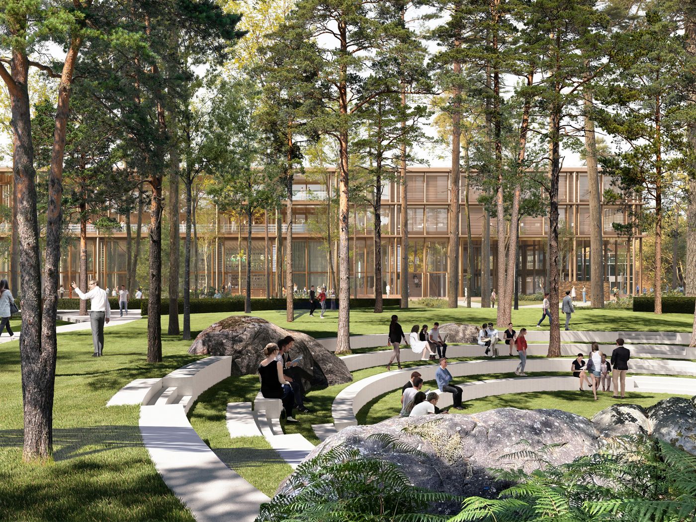 Espaces paysagers du campus INSEAD Europe, Fontainebleau